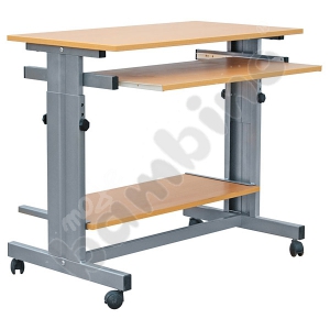 Computer desk TINA II with adjustable height beech