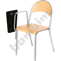 P chair with folding desktop size 6 for right handed silver