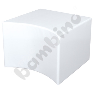 Concave white pouf 44 cm