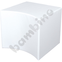 Concave white pouf 54 cm