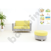 Round Relax pouf gray-green - square legs