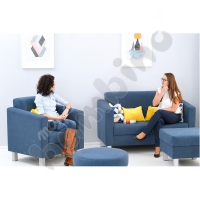 Relax couch navy blue - square legs