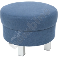Round Relax pouf navy blue - square legs