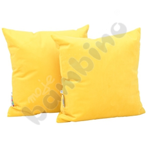 Square cushions, yellow, 2 pcs