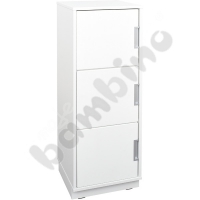 Quadro - L narrow cabinet with 2 shelves, white