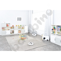 Quadro - M cabinet with partition and shelf, white