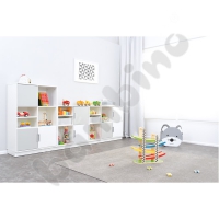 Quadro - M cabinet with partition and shelf, white