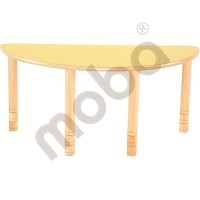 Flexi table half round, yellow