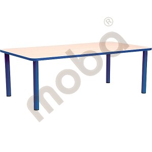 Rectangular Bambino table 40 cm with blue edge