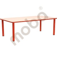 Rectangular Bambino table 46 cm with red edge