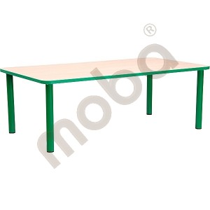 Rectangular Bambino table 46 cm with green edge
