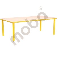 Rectangular Bambino table 52 cm with yellow edge