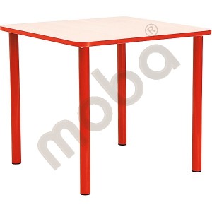 Square Bambino table 40 cm with red edge 