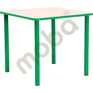 Square Bambino table 40 cm with green edge 