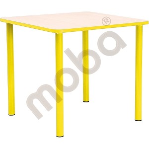 Square Bambino table 46 cm with yellow edge 