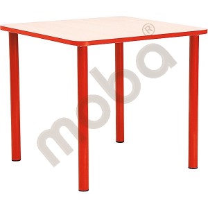 Square Bambino table 52 cm with red edge 
