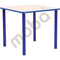 Square Bambino table 52 cm with blue edge 