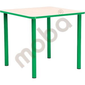 Square Bambino table 52 cm with green edge 