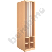 Cabinets for bedding and 4 mattresses - with curtain - birch