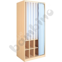 Cabinets for bedding and 8 mattresses - with curtain - birch
