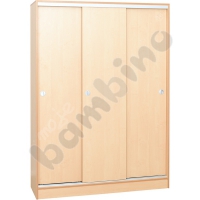 Cabinet for bedding with sliding doors - birch