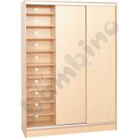 Cabinet for bedding with sliding doors - birch