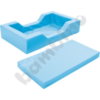 Foam bed with cut outs - light blue