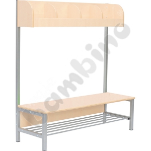 Flexi cloakroom with frame 4, height: 35 cm, birch, flame retardant