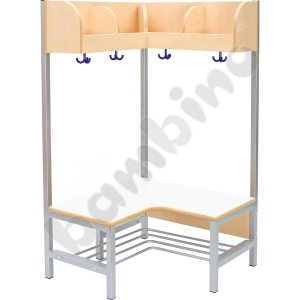 Flexi corner cloakroom with frame 4, height: 35 cm, white