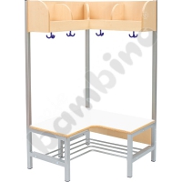 Flexi corner cloakroom with frame 4, height: 26 cm, white