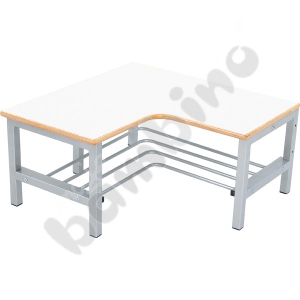 Flexi corner bench for cloakroom 4, height: 35 cm, white