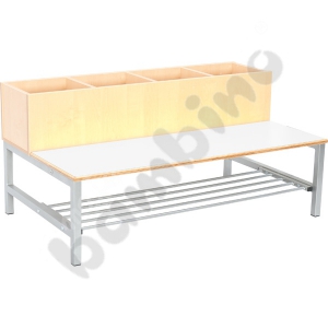 Flexi bench with container for cloakroom 4, height: 35 cm, white