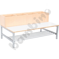 Flexi bench with container for cloakroom 4, height: 26 cm, white