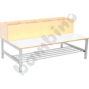 Flexi bench for cloakroom 2 with container, height: 26 cm, white