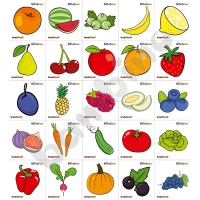 Cloakroom stickers - friuts and veggies, 25 pcs