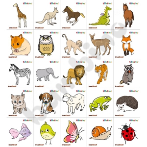 Cloakroom stickers - animals, 25 pcs