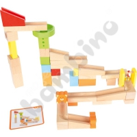 Wooden blocks with ball track, 49 pcs
