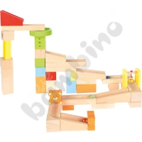 Wooden blocks with ball track, 49 pcs