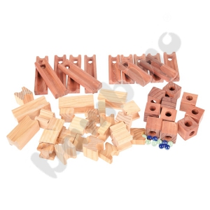 Wooden ball track, 60 pcs