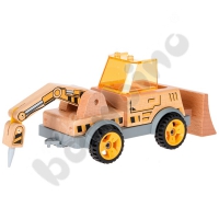 Wooden excavator-bulldozer to assemble