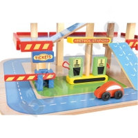 Wooden parking with accessories