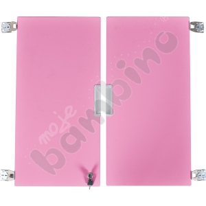 Quadro - medium doors with lock 180, for cabinets without partition, 1 pair - light pink