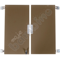 Quadro - medium doors with lock 180, for cabinets without partition, 1 pair - brown