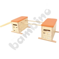 Set of gymnastic boxes with bars