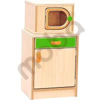 Cupboard with microwave