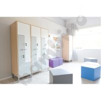 Wardrobe L with 2 compartments and white-grey doors