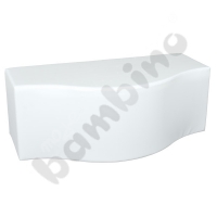 Wave shape white pouf 44 cm