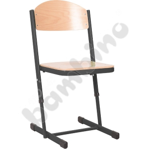 T chair strenghtened regulated, size 3-4 - black
