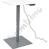 Square table 70 x 70 cm with height adjustment - white