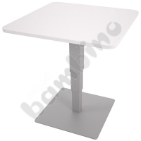 Square table 70 x 70 cm with height adjustment - white